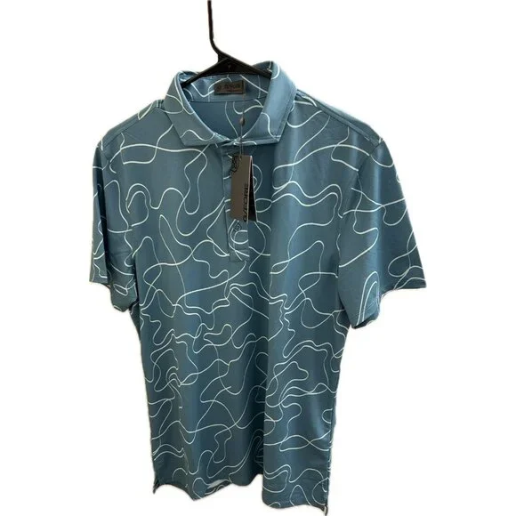 G/FORE Men's Pencil Tech Fit Golf Polo Shirt (Green) - Medium - Picture 1 of 9